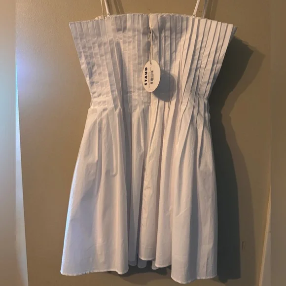 NEW STAUD mini bella dress in white - Picture 7 of 13
